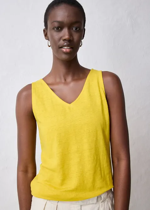 Linnen tanktop, bonprix