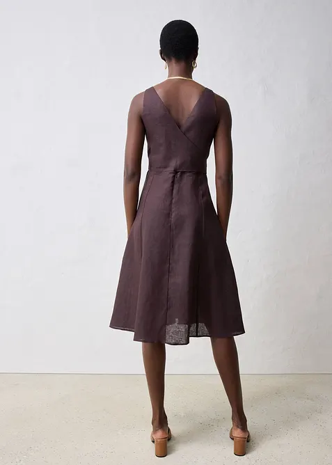 Midi jurk van linnen, bonprix