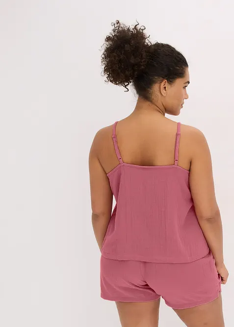 Shortama van mousseline met spaghettibandjes, bonprix