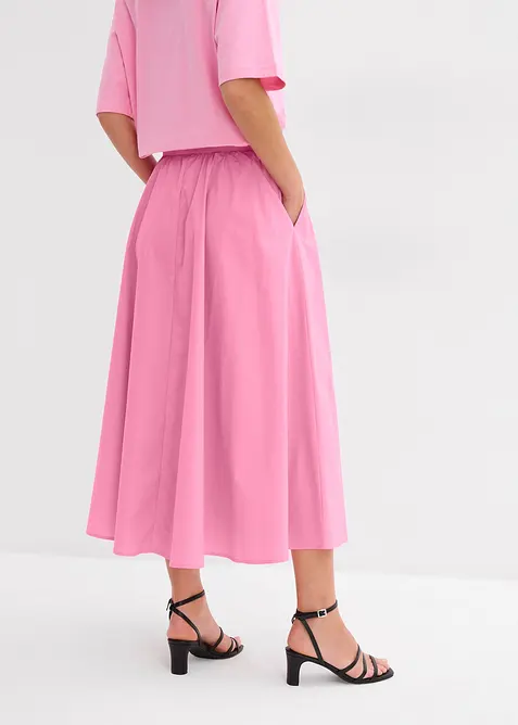 Midi rok in een elastische katoenmix, bonprix