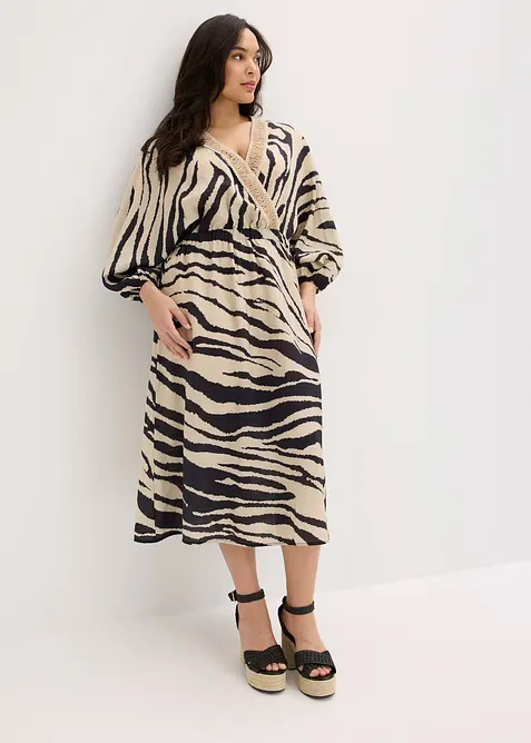 Midi jurk van soepele viscose, bonprix