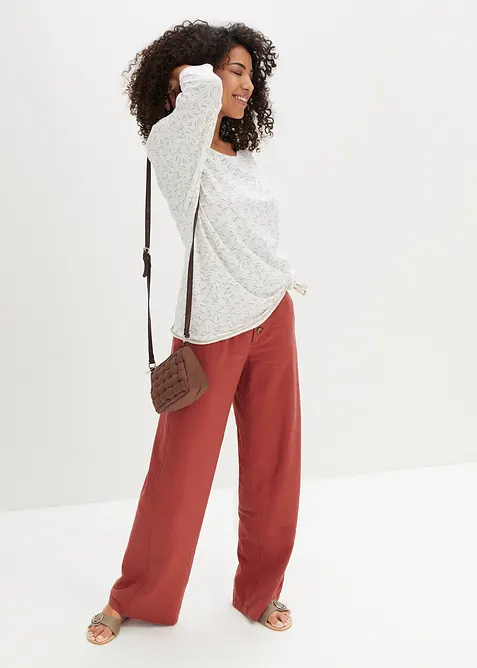 Palazzo broek met linnen, bonprix