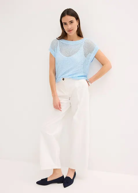 Ajour trui van glanzend lintgaren, bonprix