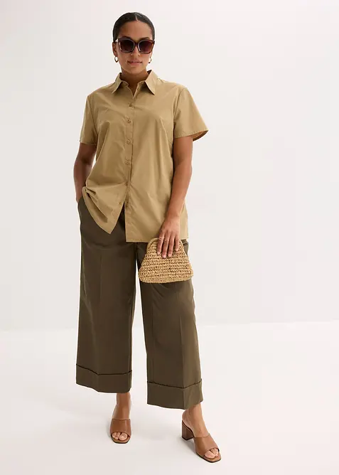 Popeline blouse met korte mouwen, bonprix