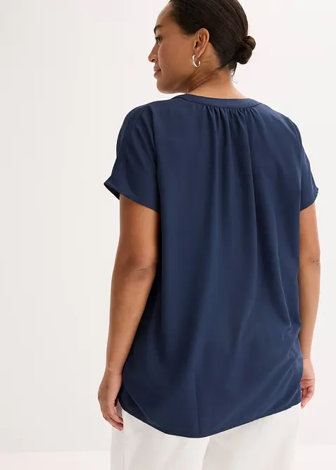 Blouse met korte mouwen en blinde knoopsluiting, bonprix