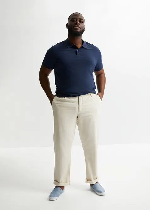 Regular fit instapbroek in een luchtige linnenmix, straight, bonprix