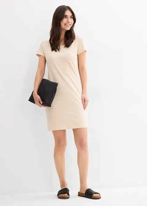 Jersey jurk met biologisch katoen en stretch, bonprix