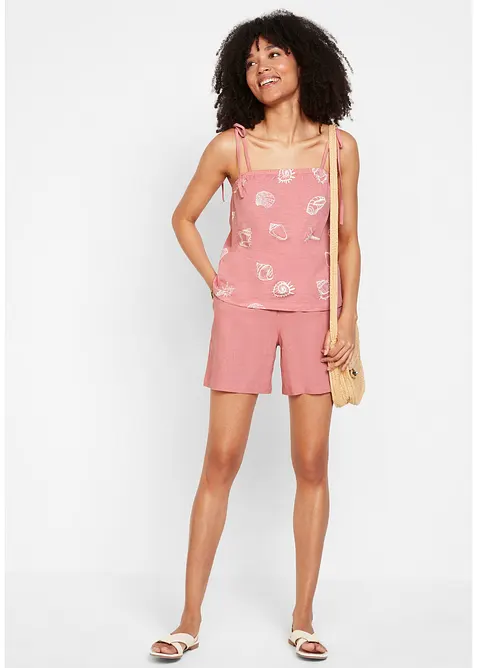 Paperbag short met linnen, bonprix