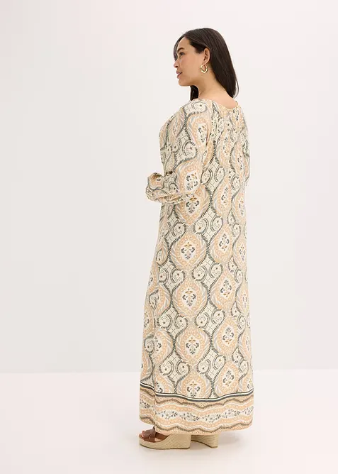 Gedessineerde kaftan jurk van vloeiende viscose, bonprix