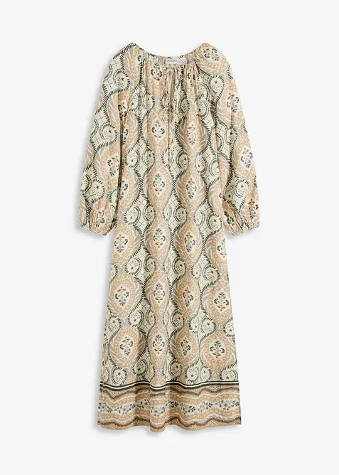 Gedessineerde kaftan jurk van vloeiende viscose, bonprix