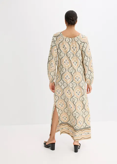 Gedessineerde kaftan jurk van vloeiende viscose, bonprix