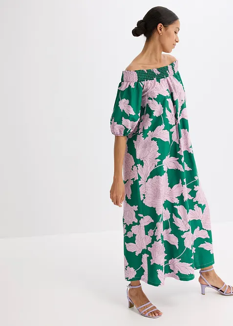 Gedessineerde Carmen jurk van puur katoen, bonprix