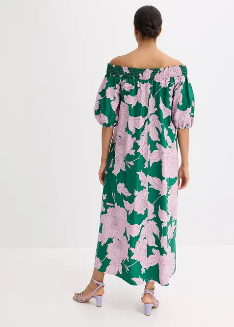 Gedessineerde Carmen jurk van puur katoen, bonprix