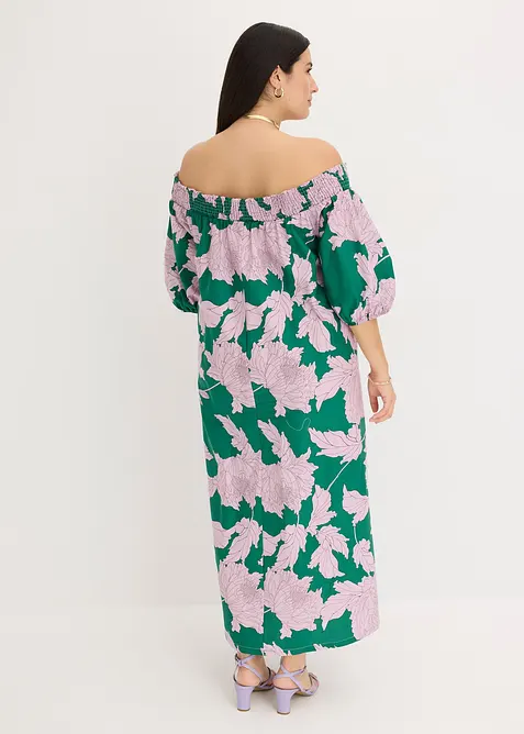 Gedessineerde Carmen jurk van puur katoen, bonprix