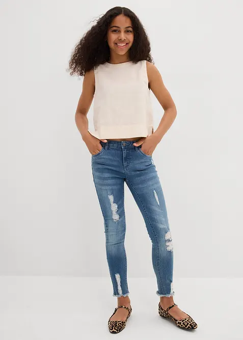 Blousetop van linnenmix, bonprix