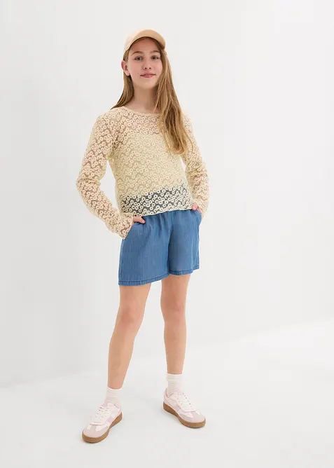 Slip-on shorts van puur katoen, bonprix