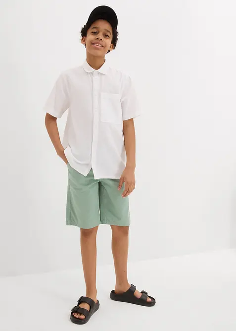 Overhemd met korte mouwen in een luchtige linnenmix, bonprix