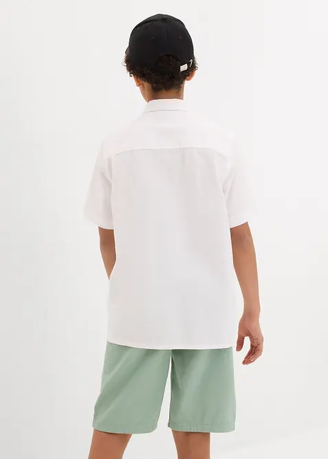 Overhemd met korte mouwen in een luchtige linnenmix, bonprix