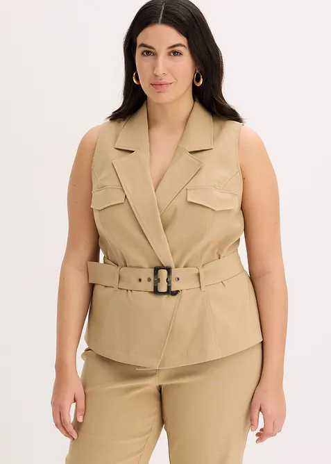Gilet met riem, bonprix