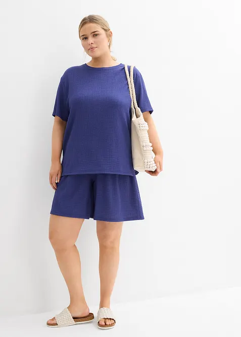 Shirt van borken crèpe, bonprix