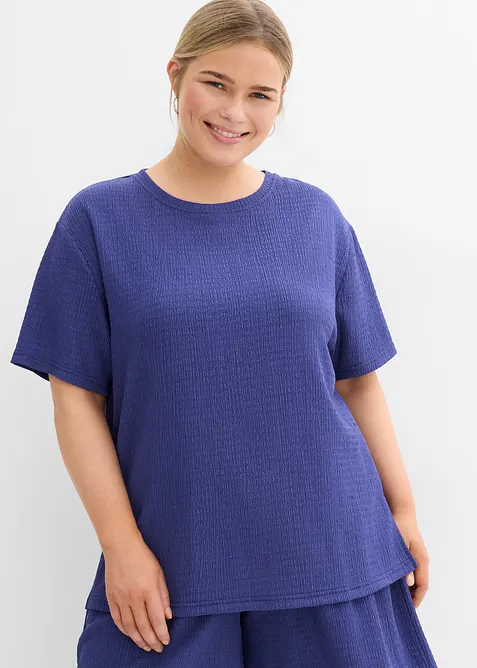 Shirt van borken crèpe, bonprix