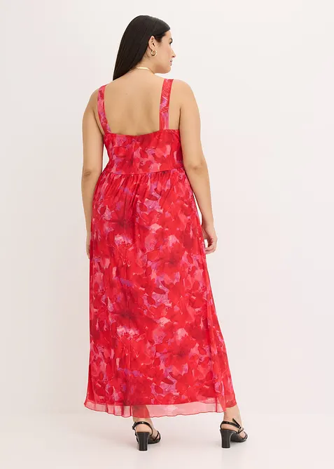 Gedessineerde maxi jurk van zacht mesh, bonprix