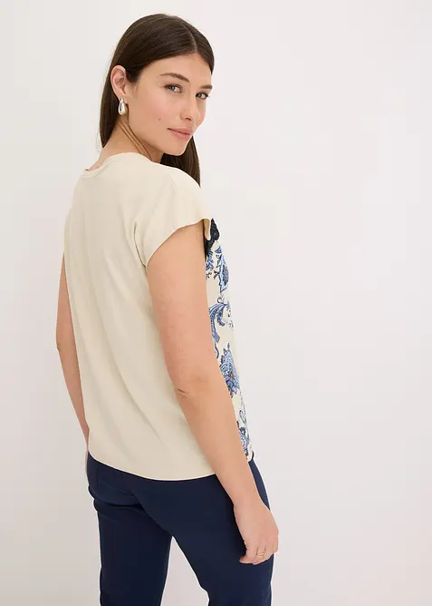 Shirt met een rand van kant en een paisley motief, bonprix