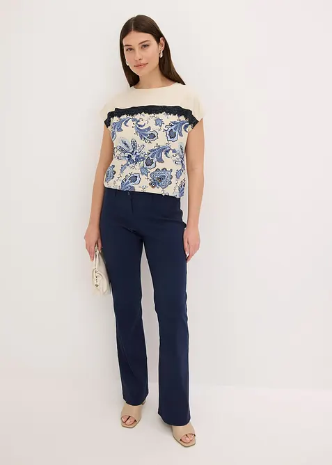 Shirt met een rand van kant en een paisley motief, bonprix