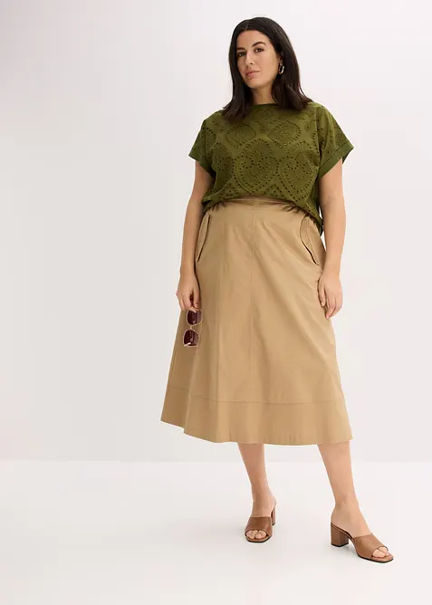 Midi rok van puur katoen, bonprix