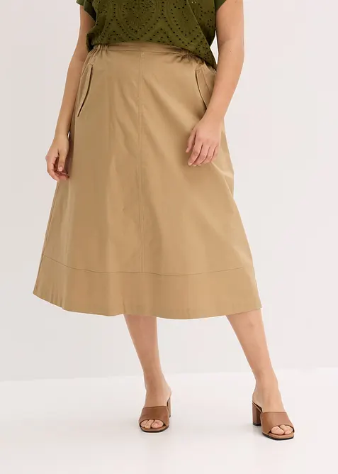 Midi rok van puur katoen, bonprix
