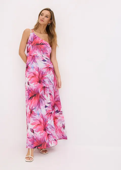 One shoulder jurk van gestructureerde crêpe, bonprix