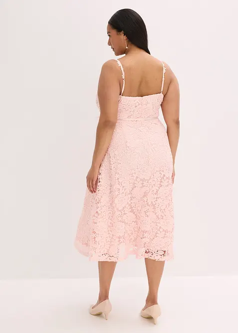 Kanten jurk met decoratieve bandjes, bonprix