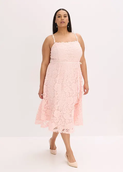 Kanten jurk met decoratieve bandjes, bonprix