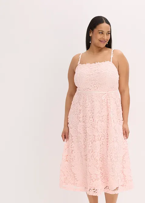 Kanten jurk met decoratieve bandjes, bonprix