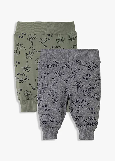 Baby shirtbroek van biologisch katoen (set van 2), bonprix