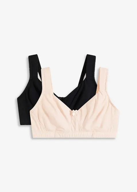 Niet-gevulde T-shirt bh met beugels en biologisch katoen (set van 2), bonprix