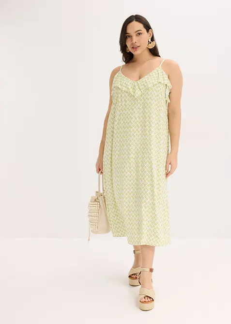 Midi jurk met ruches, bonprix