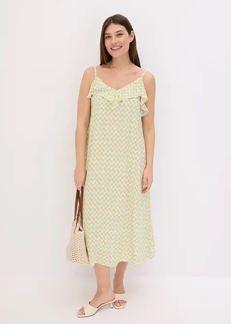 Midi jurk met ruches, bonprix