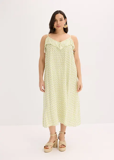 Midi jurk met ruches, bonprix