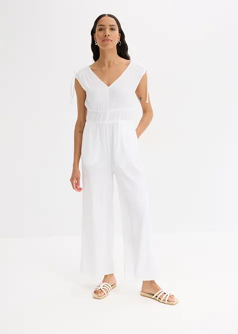 Jumpsuit van gestructureerde crêpe, bonprix