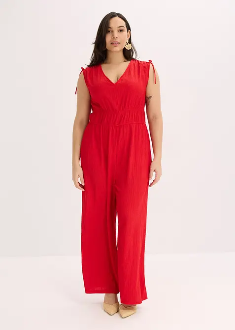Jumpsuit van gestructureerde crêpe, bonprix