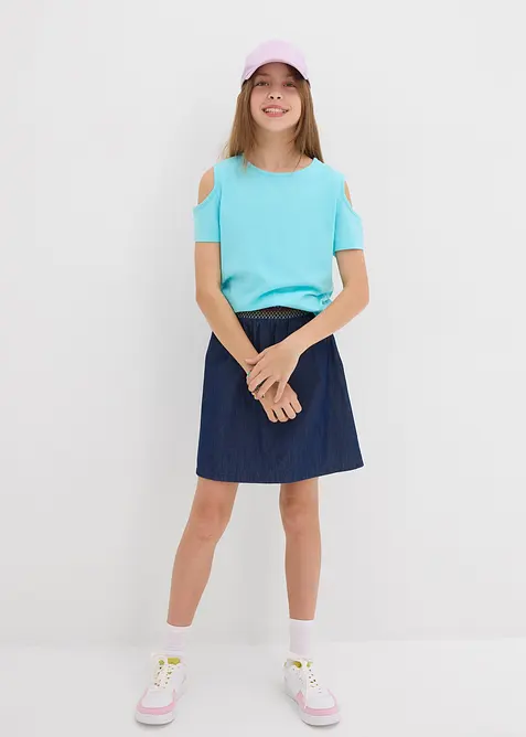 Cold shoulder shirt van biologisch katoen, bonprix