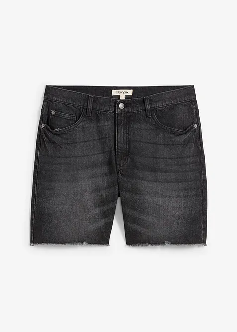 Jeans short met open boorden, relaxed fit, bonprix