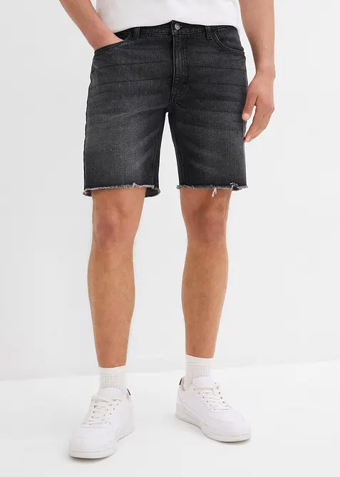 Jeans short met open boorden, relaxed fit, bonprix