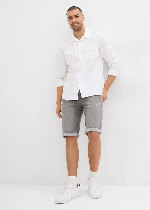 Stretch jeans bermuda met omgeslagen zoom, regular fit, bonprix