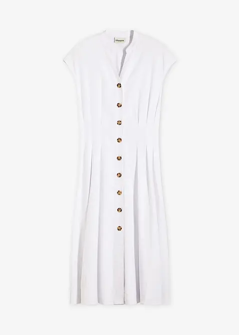 Midi jurk van een lichte linnenmix, bonprix