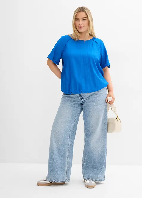 Blouse met korte mouwen van zachte viscose, bonprix