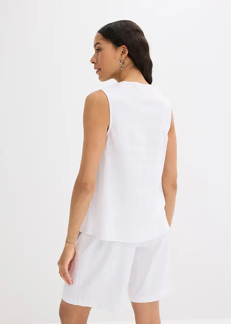 Blousetop in een luchtige linnenmix, bonprix