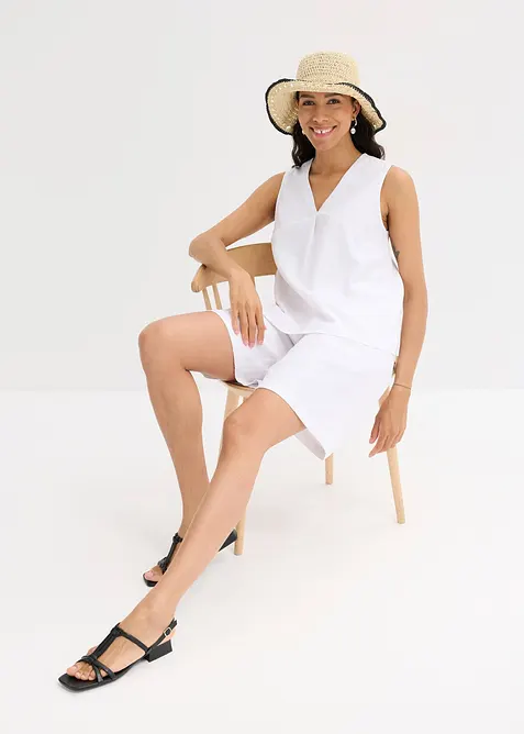 Blousetop in een luchtige linnenmix, bonprix