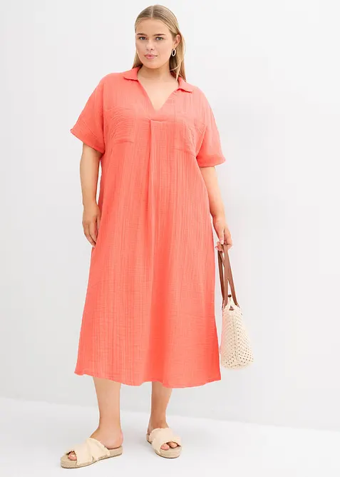 Kaftan jurk van zachte mousseline, bonprix